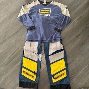 Shift Racing Set Jersey Pants Adult Size 36 XL Motocross Blue Gray Riding Kit